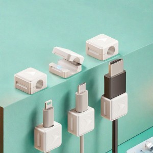 SEVOBAL Cable Management 6-Pack Universal Cable Organizer Clips, 360 Degree Rotating Cord Organizers for Desk, Wall, Car, White, 0.78"*0.78"*0.44" - 1 of 4