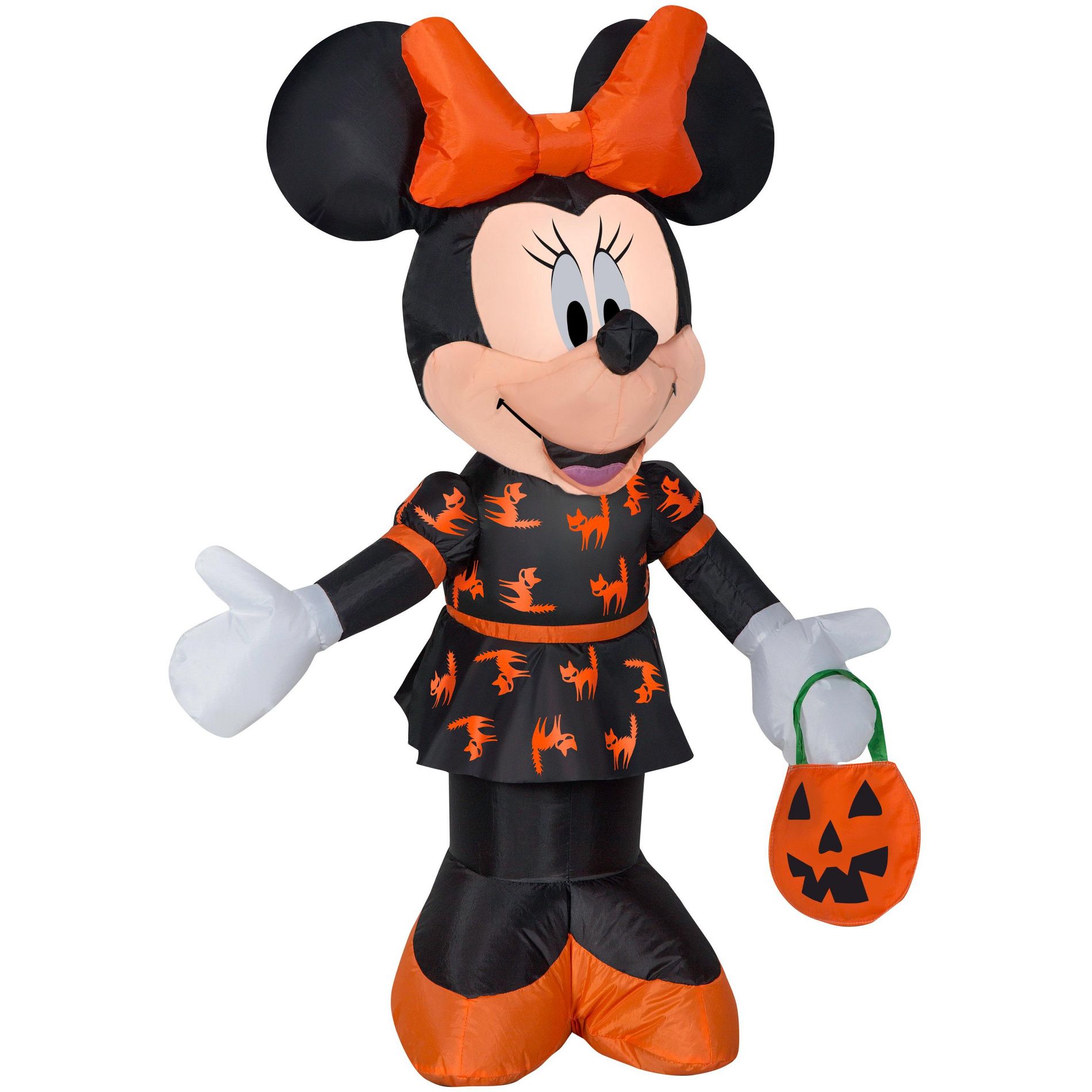 Gemmy Airblown Inflatable Minnie in Black and Orange Dress  Disney, 3.5 ft Tall, Multicolored