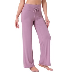 INSPIRE CHIC Womens Pajama Pants Wide Leg Casual Lounge Yoga Drawstring Bottoms - 1 of 4