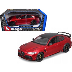 Alfa Romeo Giulia GTAm Red Metallic with Carbon Top 1/18 Die Cast Model Car by Bburago - 1 of 4