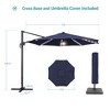 Sonkuki 11FT Round Offset Outdoor Patio Solar LED Cantilever Umbrella Aluminium Pole, 360° Rotation and Canopy Angle Adjustment - 3 of 4