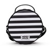 Disney Bag, Crossbody, Round, Mickey Mouse Smiling Sequin Face Applique, Stripe Black White, Vegan Leather - 3 of 4
