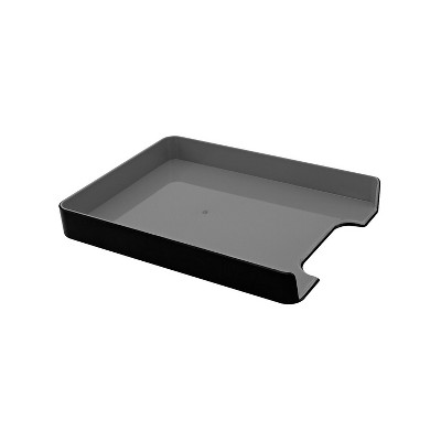 Advantus Fusion Plastic Letter Tray Black/Gray 37678