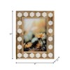 Decorative Rectangle Picture Frame with Hexagon Border - Stylish Photo Frame for Tabletop, Shelf Accent, or Living Room Decor - 10", White & Brown - 4 of 4