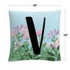 Pink Floral Garden Letter Illustration By Abc 16 X 16 Decorative Throw Pillow by Trademark Fine Art - 4 of 4