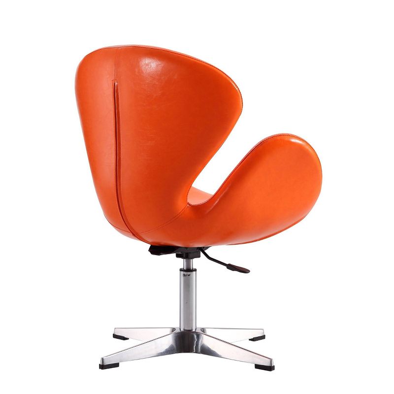 Raspberry Faux Leather Adjustable Swivel Chair - Manhattan Comfort, 6 of 8