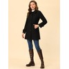 Allegra K Women's Peter Pan Collar Single Breasted Outwear Winter Buttoned Long Coat - 3 of 4
