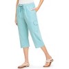 Collections Etc Striped Seersucker Drawstring Cargo Pocket Capri Pants - 3 of 4