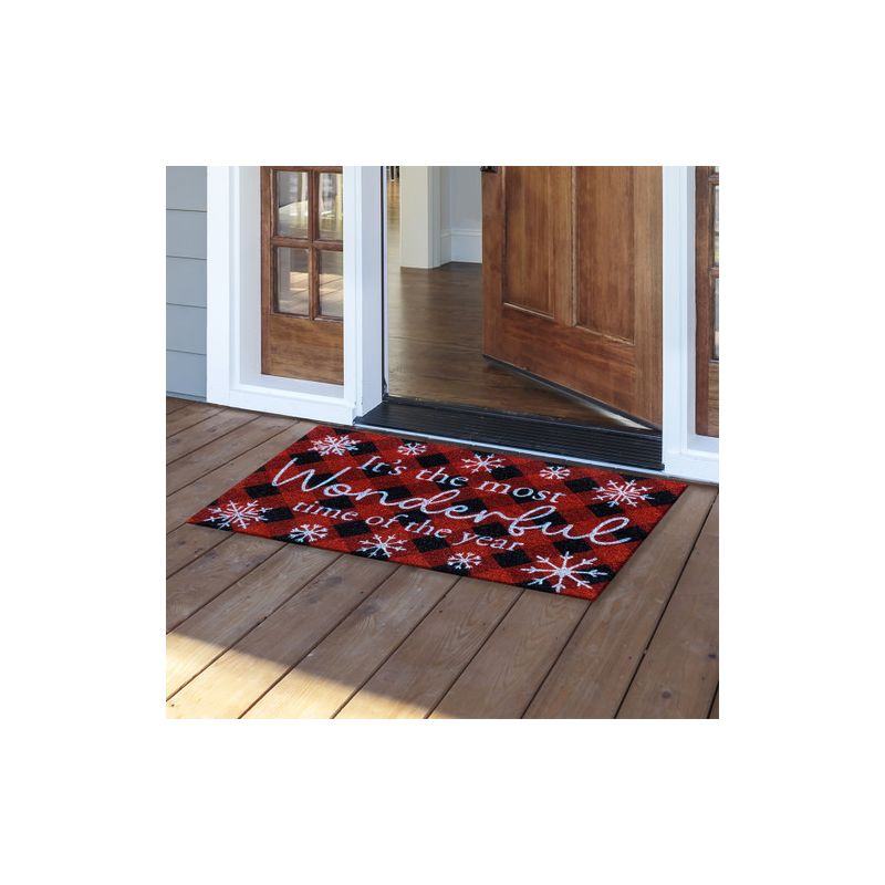 The Most Wonderful Time Coir Christmas Doormat 30" x 18" Indoor Outdoor Briarwood Lane, 2 of 4