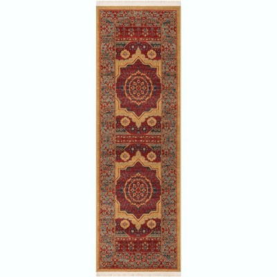 Regal Red Indoor Easy-Care Stain-Resistant Runner Rug