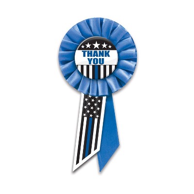 Beistle Thank You Law Enforcement Rosette, 3.25" x 6.5", (2/Pkg) Multicolored