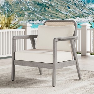Outdoor Acacia Wood Patio Club Chair, Patio Furniture,Waterproof Thick Cushion Deep Seating for Garden, Backyard, Balcony - 1 of 4