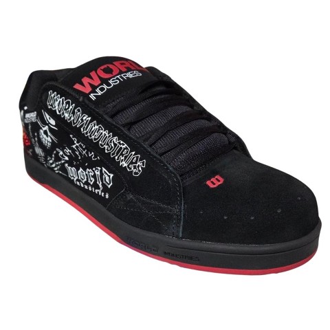 World Industries Mens Smith Skateboard Shoes, Black/White/Red (10)