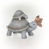 9" Polyresin Indoor/Outdoor "Love" Turtle and Butterfly Decorative Garden Statue Gray - Alpine Corporation - 3 of 4