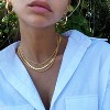 14k Gold Plated Herringbone Choker Necklace for Women - Dainty Layered Snake Chain, Gold Jewelry Gift - 3 of 4