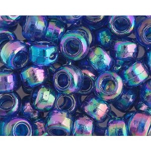John Bead 1000pcs 9mm Plastic Crow Beads Transparent Dark Sapphire Iris Pony Bead - 1 of 3