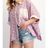 Women's Flower Pattern Cotton Gauze Top - Easel - 3 of 4