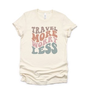 Simply Sage Market Women's Travel More Worry Less Short Sleeve Graphic Tee - 1 of 3