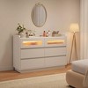 Modern 6-Drawer Dresser with Built-in LED Lights, 47" Wide. White Wood Storage Chest for Bedroom, Living Room, or Entryway Organization. - 3 of 4