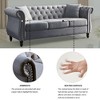 80" Chesterfield Sofa for Living Room,  Tufted Couch with Rolled Arms and Nailhead for Living Room, Bedroom, Office, Apartment, two pillows - 2 of 4
