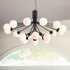 Possini Euro Design Davina Black Sputnik Chandelier 34 1/2" Wide Mid Century Modern LED White Shades 18-Light for Dining Room - 2 of 4