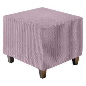 Unique Bargains Square Jacquard Ottoman Slipcover with Elastic Bottom for Furniture Protector - 1 of 4
