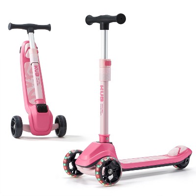 KUB Kids Kick Scooter, 3 Wheel Kick Scooter with Light-Up Wheels, Lean to Steer Toy Scooter for Kids Ages 2+