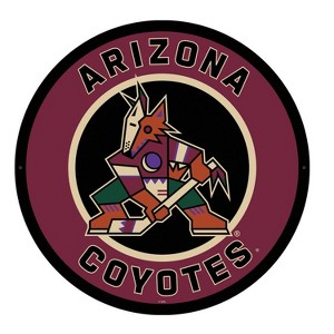 Evergreen Ultra-Thin Edgelight LED Wall Decor, Round, Arizona Coyotes- 23 x 23 Inches Made In USA - 1 of 4