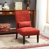 Roundhill Furniture Pisano chenille Fabric Armless Contemporary Accent Chair with Matching Kidney Pillow, Red - image 4 of 4