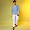 Campus Sutra Men Men's Prussian Blue Micro Floral Shirt - 3 of 3