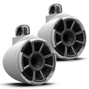Wet Sounds REV 10 SE W-FC SS V2 - Matte White REV10 Special Edition - Revolution Series 10" Tower Speakers, Pair with Fixed Clamps - 1 of 4