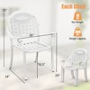 Costway 4pcs Patio Cast Aluminum Armrest Chairs Dining Stackable Outdoor Bronze/White - 3 of 4