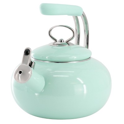 Gibson 1.5 Quart Enamel on Steel Tea Kettle in Soft Blue