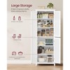 4-Door Bathroom Storage Cabinet with Adjustable Shelves, Freestanding Organizer Unit for Home, 11.8 x 23.6 x 66.9 Inches, Cloud White - 2 of 4