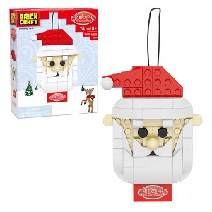 Brickcraft Rudolph The Red-Nosed Reindeer Santa Ornament 77-Piece Brickcraft Building Set - 1 of 4