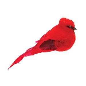 Melrose Feathered Cardinal Bird (Set of 12) - 1 of 2