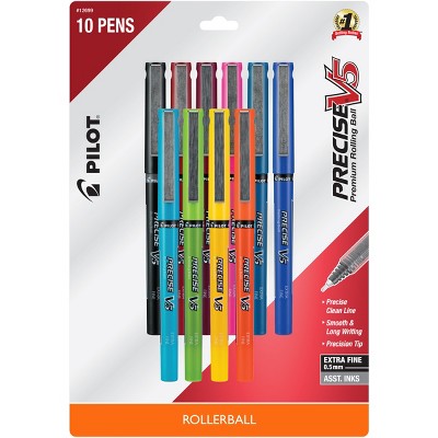Pilot 10ct Precise V5 Rolling Ball Pens Extra Fine Point 0.5mm