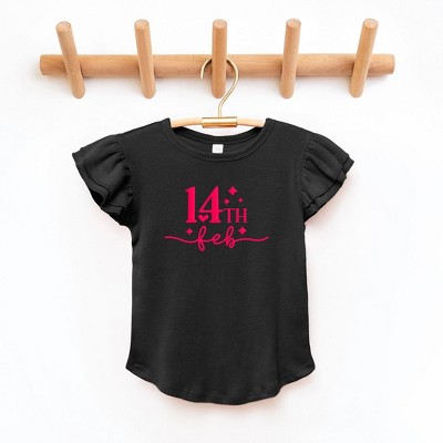 The Juniper Shop 14th Feb Stars Puff Print Toddler Flutter Sleeve Tee