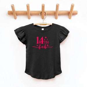 The Juniper Shop 14th Feb Stars Puff Print Toddler Flutter Sleeve Tee - 1 of 3