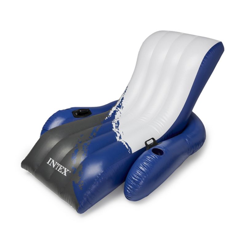 Intex Inflatable Lounge Pool Recliner Lounger Chair with Cup Holders, 1 of 8