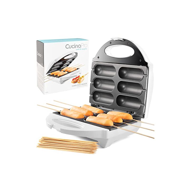 Cucina Pro Corn Dog Maker - Perfect Hot Dogs on a Stick  Cheese Sticks  Cake Pops  and More - Includes 50 Skewers Plus Recipes, 1 of 2