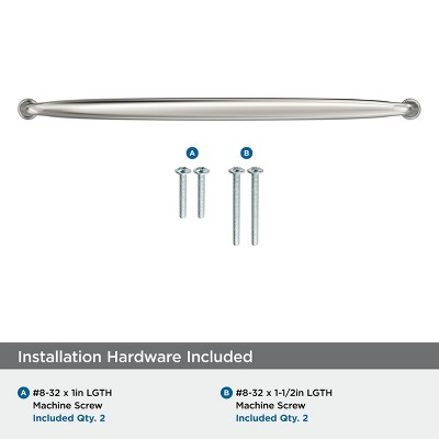 Polished Nickel 12-5/8" Modern Industrial Cabinet Bar Pull