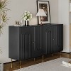NicBex 58.84" Modern 4-Door Sideboard,Kitchen Storage Cabinets with Metal Handle and Legs for Kitchen and Dining Room,Gray/Blue/Black/Matte Black - 2 of 4