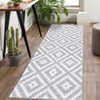 Modern Geometric Washable Runner Rug with Non-Slip Rubber Backing, Low Pile Carpet for Hallway, Kitchen, Laundry, and Entryway. - 2 of 4