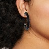 Hematite Diamond Crystal Mesh Hoop Earrings - A New Day™ Black - image 2 of 3