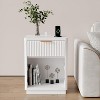 Fluted Farmhouse Night Stand,Fluted Nightstand with Charging Station and Drawers - 2 of 4