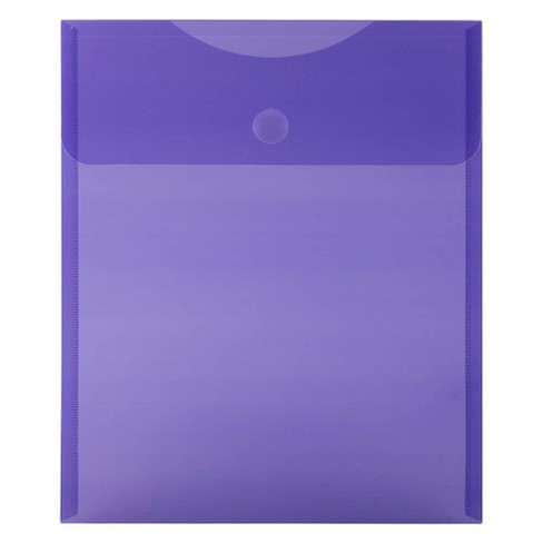 Blank 9 3/4 x 11 3/4 Plastic Envelopes with Button & String Tie Closure -  Letter Open End - (Pack of 12)-Blue