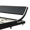 Queen Bed Frame Curve Design Faux Leather Upholstered Platform Bed Easy Assembly Bed Frame With LED Lighting Remote Control Platform Bed - 4 of 4