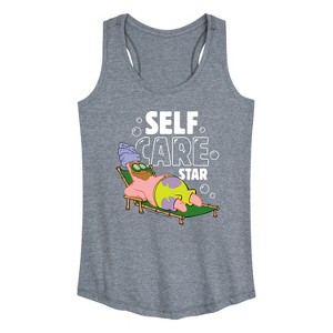 Women's - SpongeBob SquarePants - Self Care Star Graphic Racerback Tank - 1 of 4