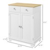 Kitchen Storage Cabinet, Sideboard Floor Cupboard with Solid Wood Top, Adjustable Shelf, and 2 Drawers - 3 of 4